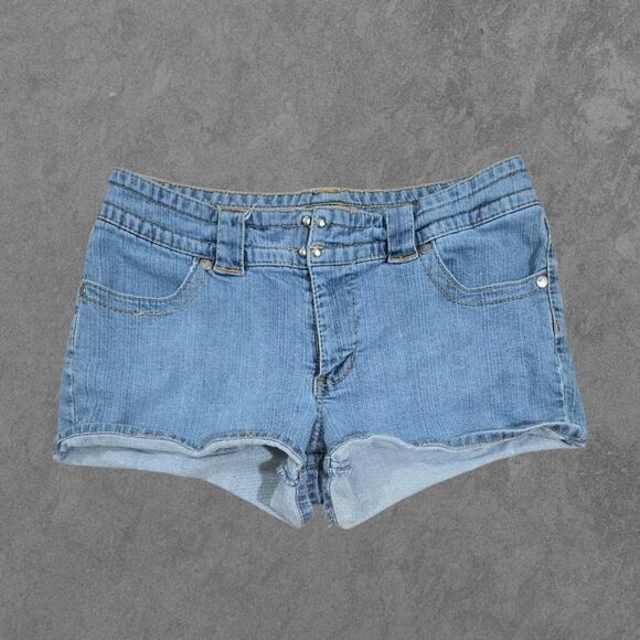 Vintage 90s Tommy Hilfiger Womens Short Shorts Light Wash Low Rise Denim Jean 7 - Picture 2 of 6